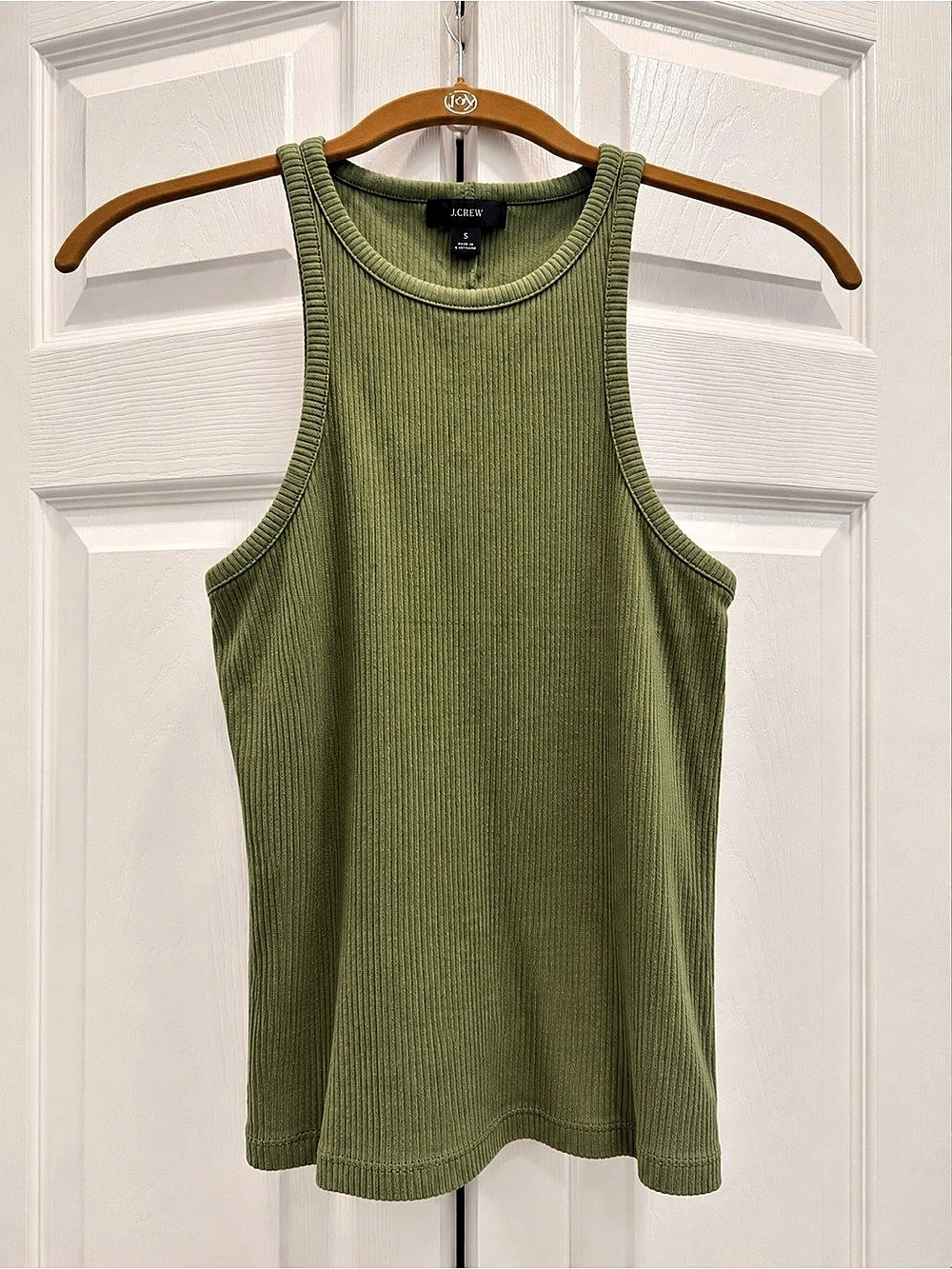 J.Crew Ribbed Tank Top in Green Size Small Lightly worn